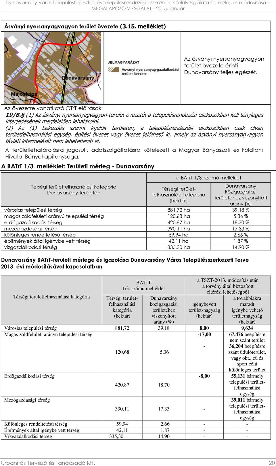 (2) Az (1) bekezdés szerint kijelölt területen, a településrendezési eszközökben csak olyan területfelhasználási egység, építési övezet vagy övezet jelölhető ki, amely az ásványi nyersanyagvagyon