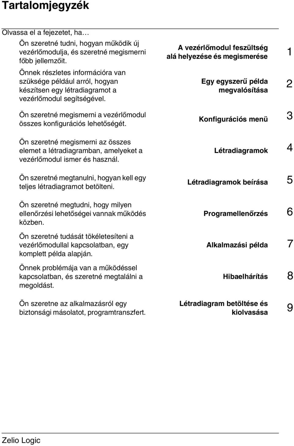 Ön szeretné megismerni az összes elemet a létradiagramban, amelyeket a vezérlômodul ismer és használ. Ön szeretné megtanulni, hogyan kell egy teljes létradiagramot betölteni.