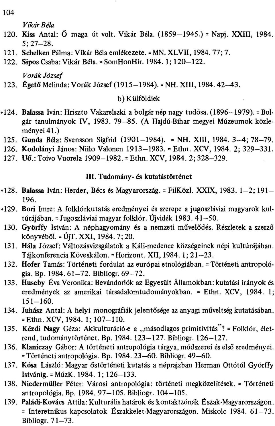 Balassa Iván: Hriszto Vakarelszki a bolgár nép nagy tudósa. (1896 1979). = Bolgár tanulmányok IV, 1983. 79-85. (A Hajdú-Bihar megyei Múzeumok közleményei 41.) 125.