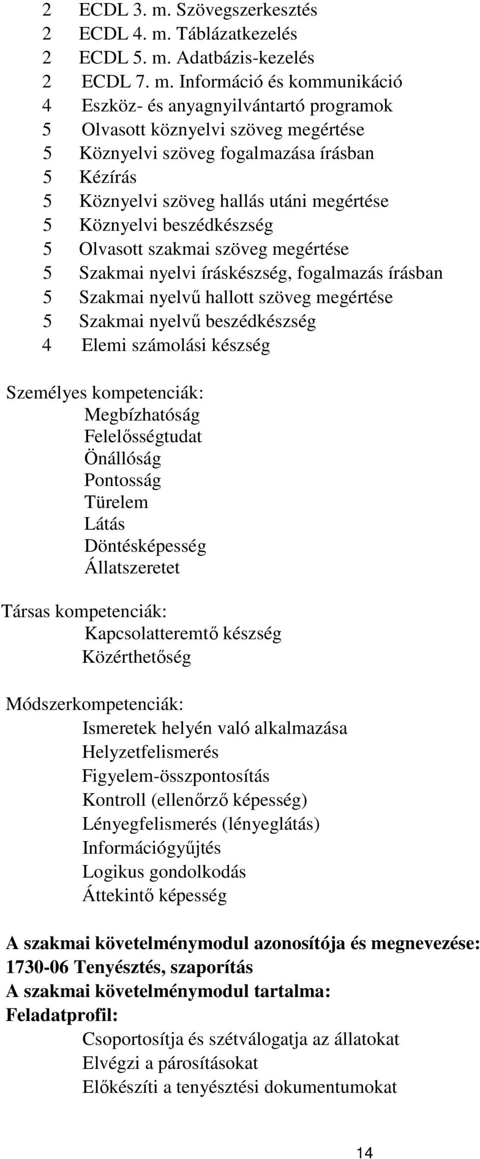 Táblázatkezelés 2 ECDL 5. m.