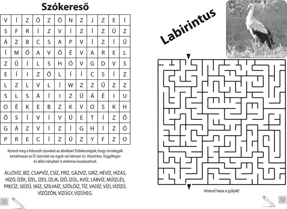 Érdekességük, hogy mindegyik tartalmazza az ÍZ szócskát (az egyik szó kétszer is). Vízszintes, függőleges és átlós irányban is érdemes kutakodnod.