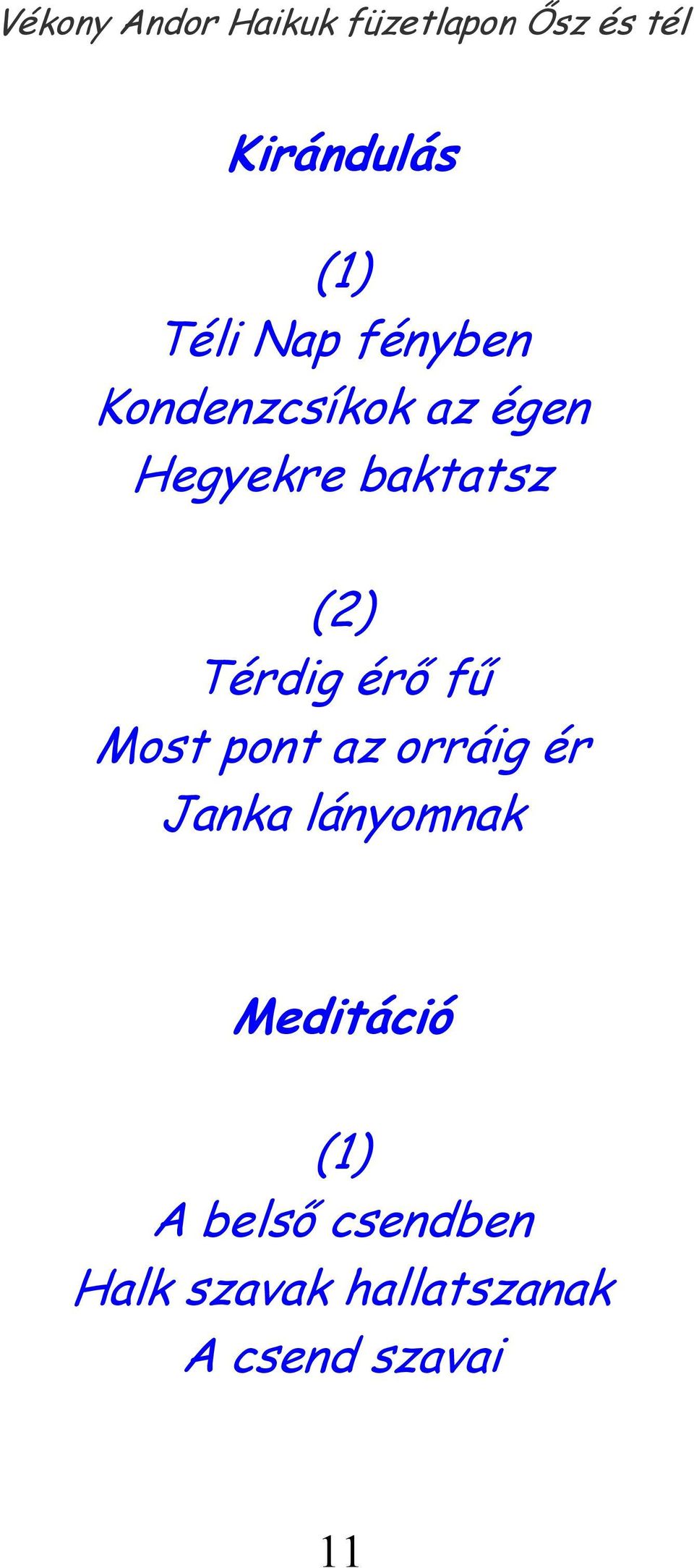 az orráig ér Janka lányomnak Meditáció (1) A belső