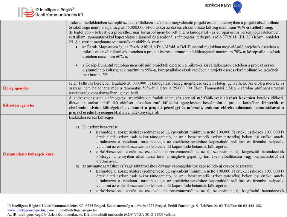 vett állami támogatásokkal kapcsolatos eljárásról és a regionális támogatási térképről szóló 37/2011. (III. 22.) Korm. rendelet 25.