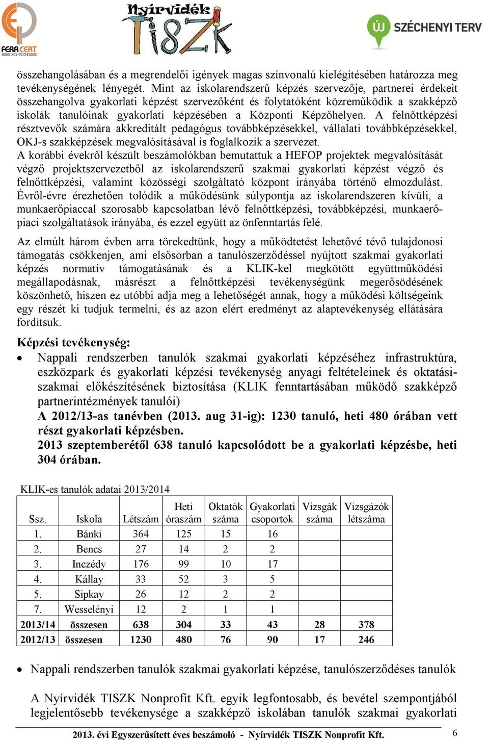 Központi Képzőhelyen. A felnőttképzési résztvevők számára akkreditált pedagógus továbbképzésekkel, vállalati továbbképzésekkel, OKJ-s szakképzések megvalósításával is foglalkozik a szervezet.