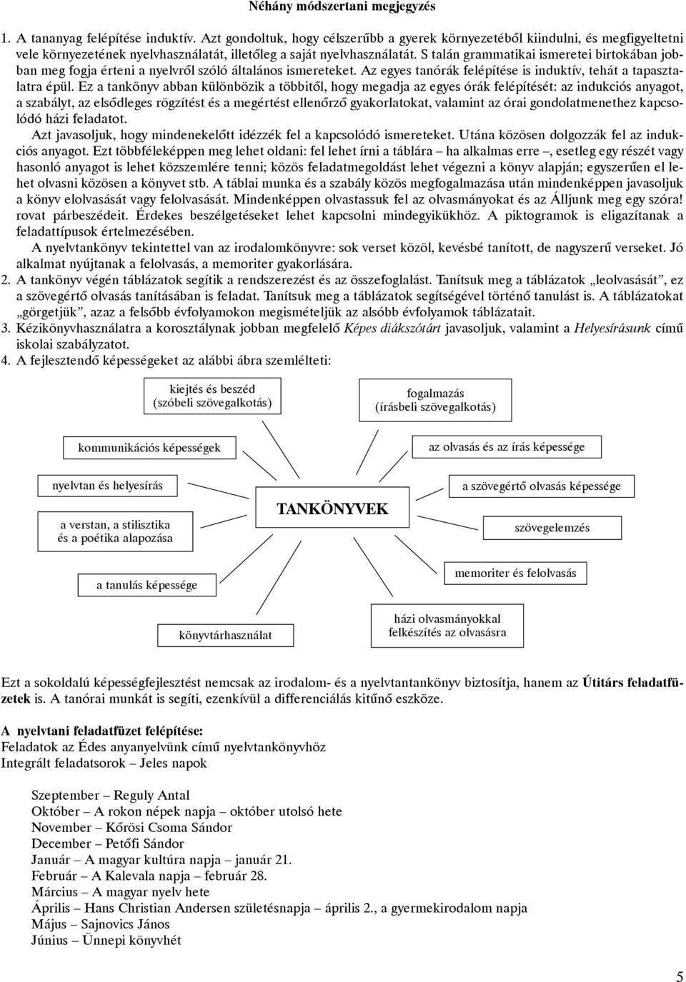 S talán grammatikai ismeretei birtokában jobban meg fogja érteni a nyelvrôl szóló általános ismereteket. Az egyes tanórák felépítése is induktív, tehát a tapasztalatra épül.