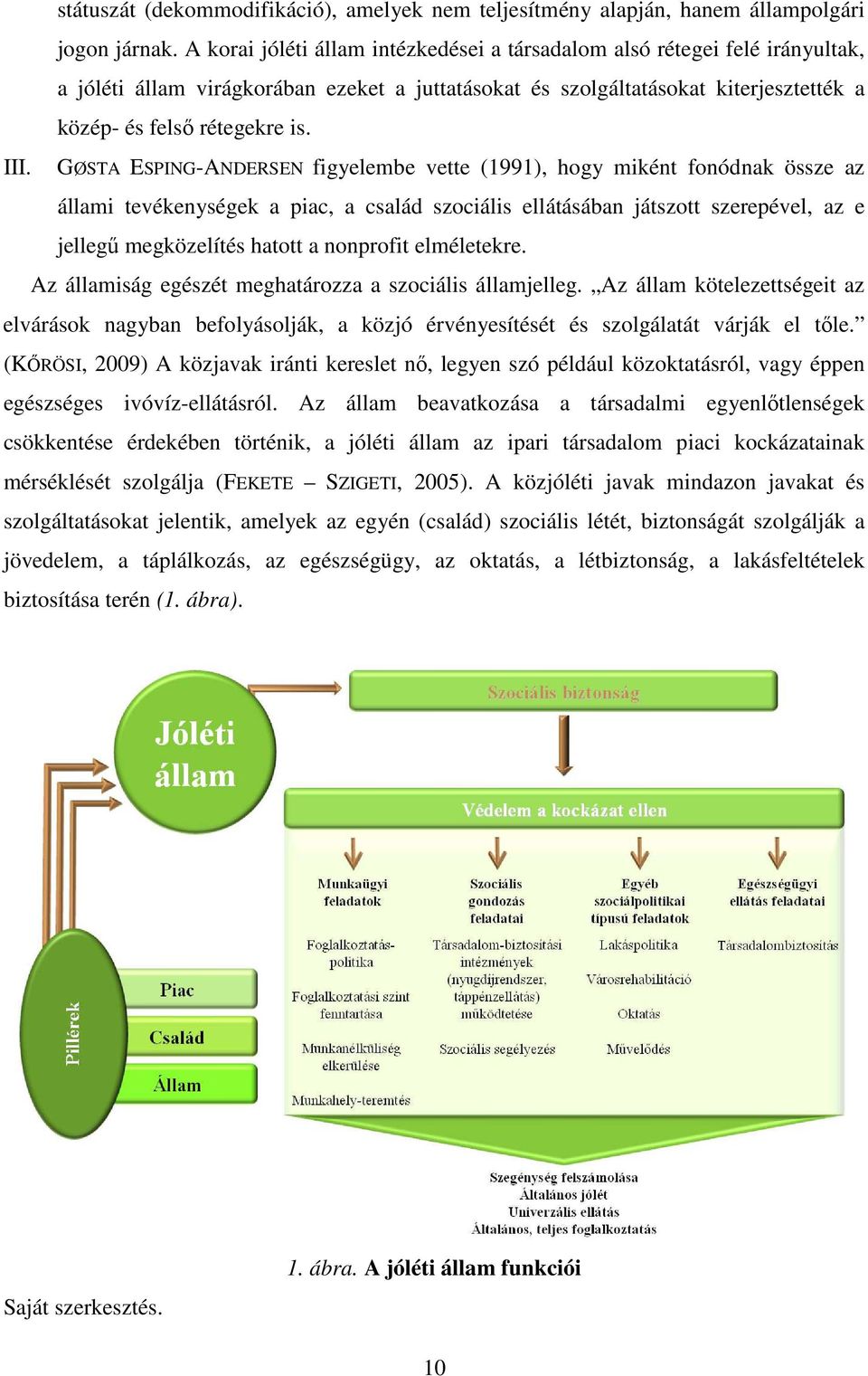 GØSTA ESPING-ANDERSEN figyelembe vette (1991), hogy miként fonódnak össze az állami tevékenységek a piac, a család szociális ellátásában játszott szerepével, az e jellegű megközelítés hatott a