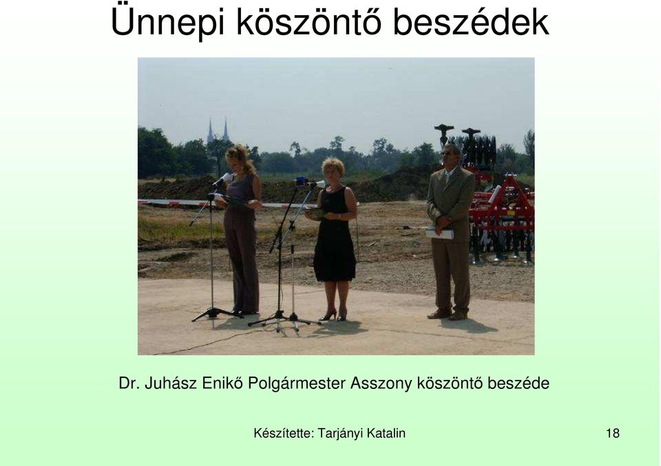 Asszony köszöntı beszéde