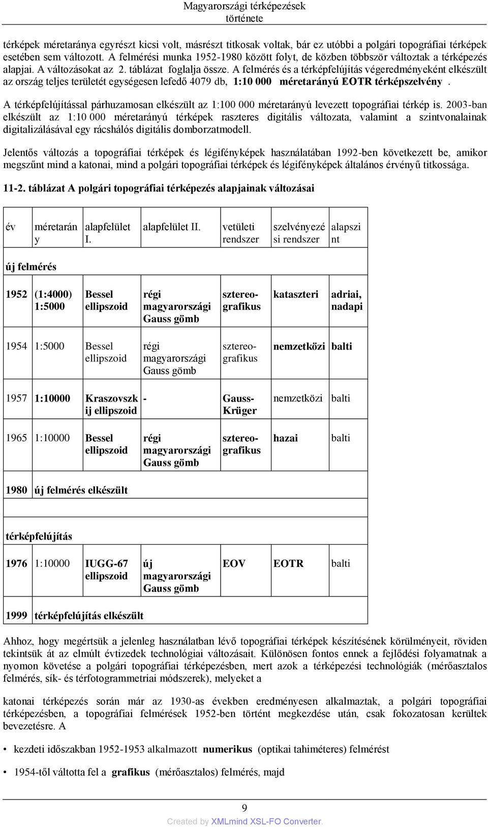 A felmérés és a térképfelújítás végeredményeként elkészült az ország teljes területét egységesen lefedő 4079 db, 1:10 000 méretarányú EOTR térképszelvény.