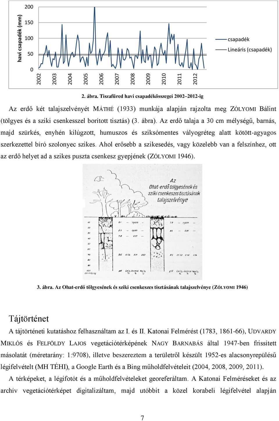 Az erdő talaja a 30 cm mélységű, barnás, majd szürkés, enyhén kilúgzott, humuszos és sziksómentes vályogréteg alatt kötött-agyagos szerkezettel bíró szolonyec szikes.