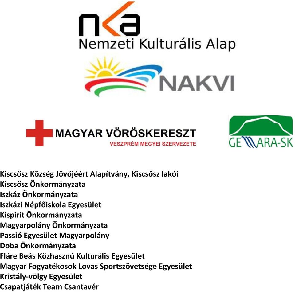 Önkormányzata Passió Egyesület Magyarpolány Doba Önkormányzata Fláre Beás Közhasznú