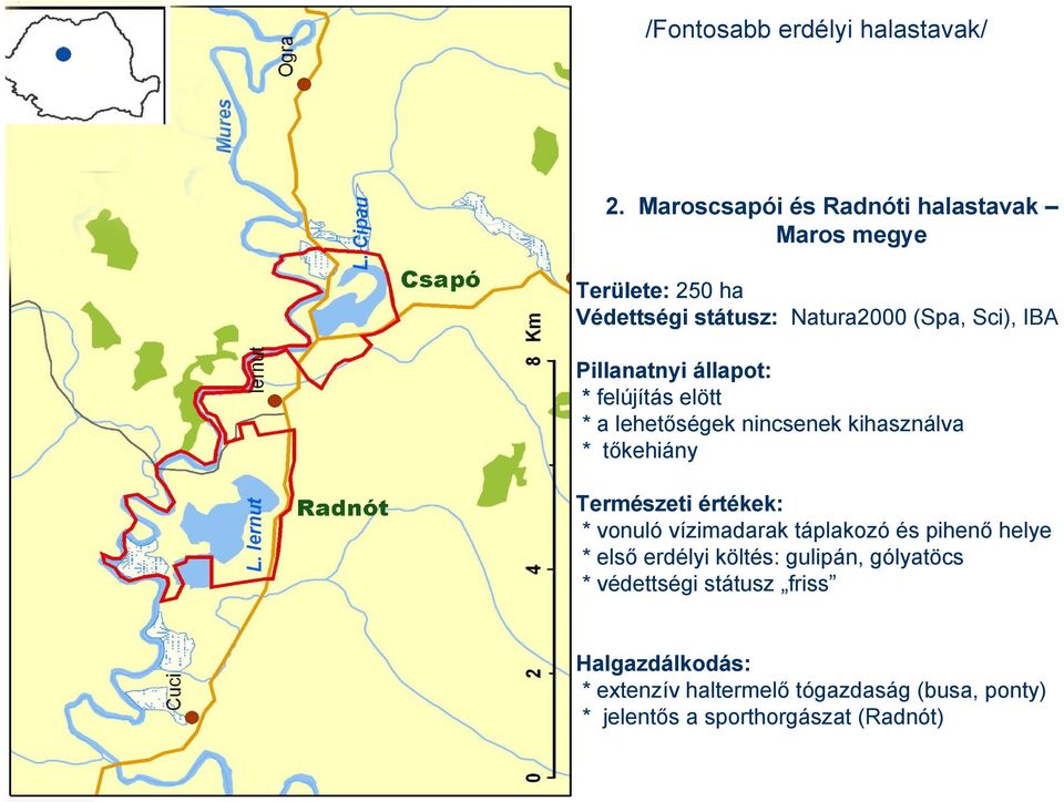 Pillanatnyi állapot: * felújítás elött * a lehetőségek nincsenek kihasználva * tőkehiány Természeti értékek: *