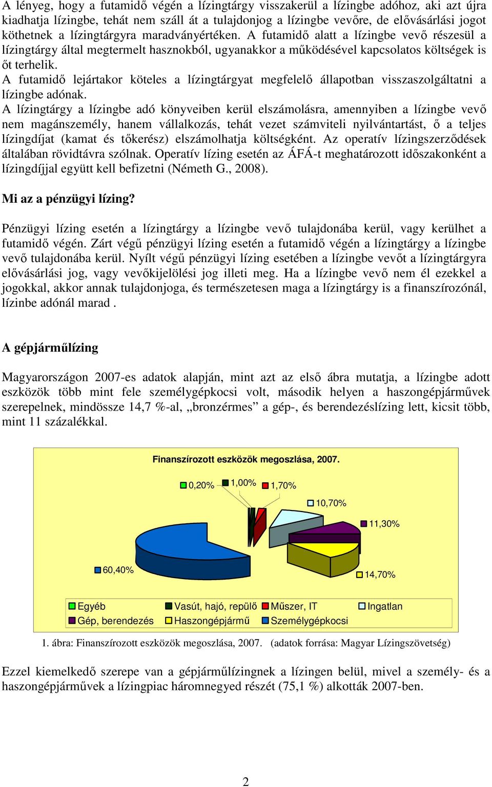 A futamidő lejártakor köteles a lízingtárgyat megfelelő állapotban visszaszolgáltatni a lízingbe adónak.