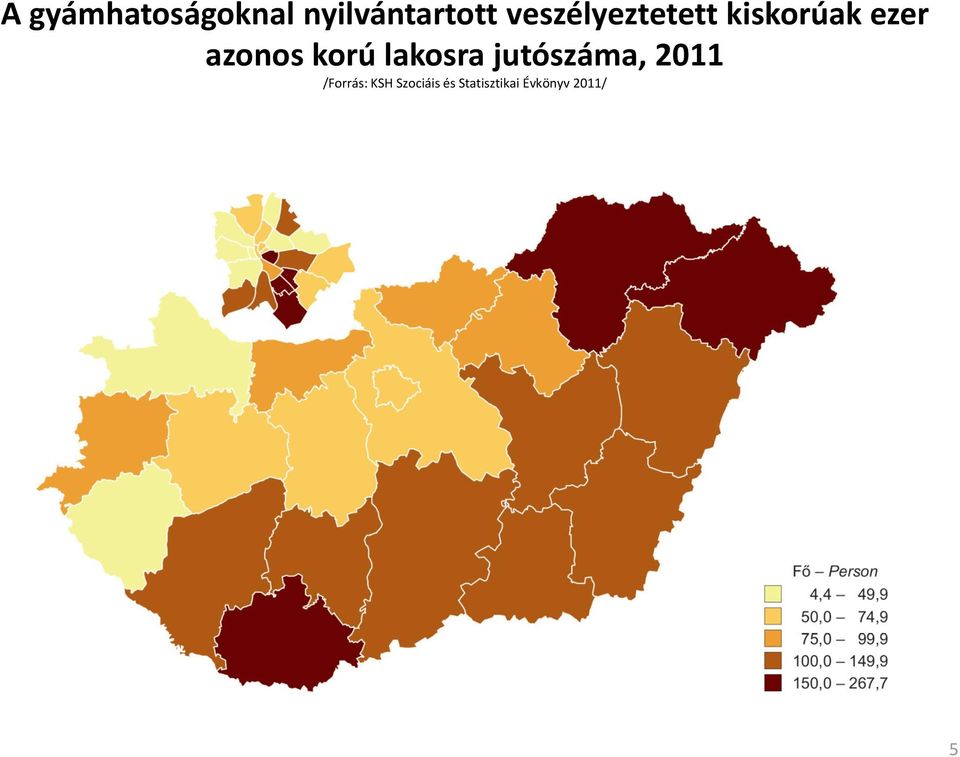 korú lakosra jutószáma, 2011 /Forrás: