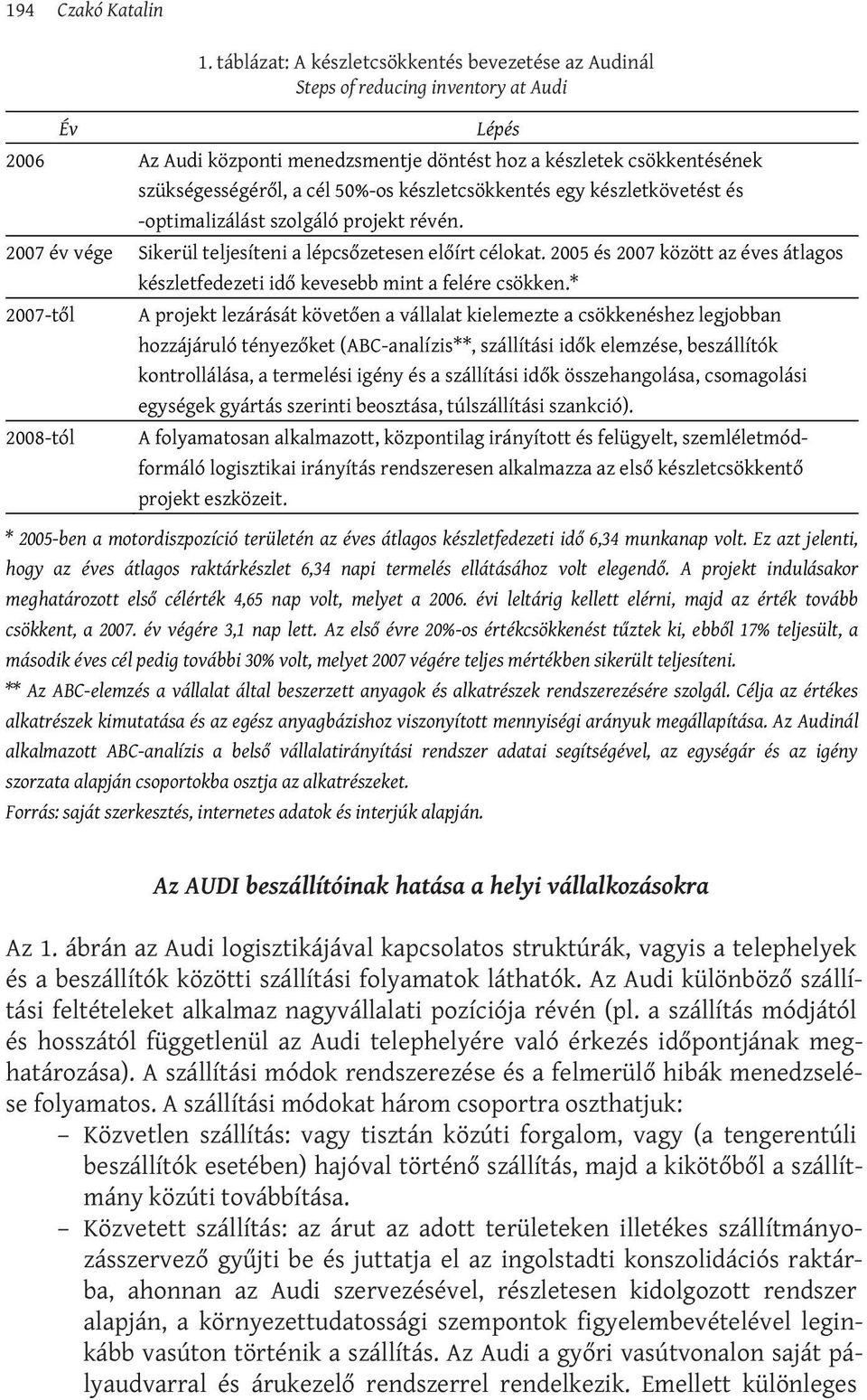 Az Audi különböző szállítási feltételeket alkalmaz nagyvállalati pozíciója révén (pl. a szállítás módjától és hosszától függetlenül az Audi telephelyére való érkezés időpontjának meghatározása).