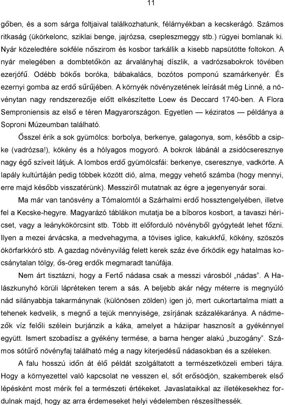 Odébb bökős boróka, bábakalács, bozótos pomponú szamárkenyér. És ezernyi gomba az erdő sűrűjében.