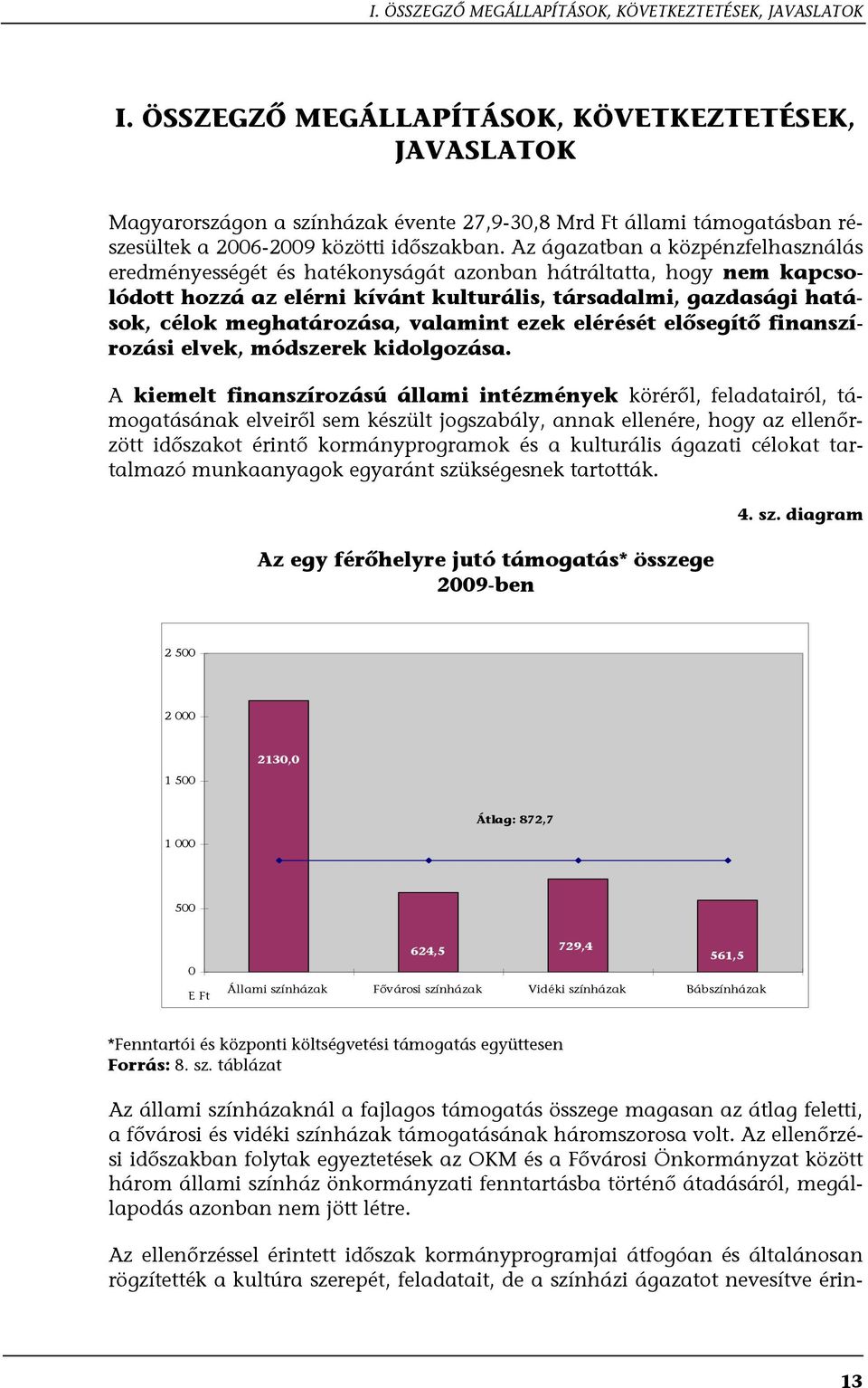 Az ágazatban a közpénzfelhasználás eredményességét és hatékonyságát azonban hátráltatta, hogy nem kapcsolódott hozzá az elérni kívánt kulturális, társadalmi, gazdasági hatások, célok meghatározása,