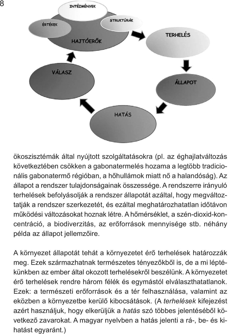 A rendszerre irányuló terhelések befolyásolják a rendszer állapotát azáltal, hogy megváltoztatják a rendszer szerkezetét, és ezáltal meghatározhatatlan időtávon működési változásokat hoznak létre.