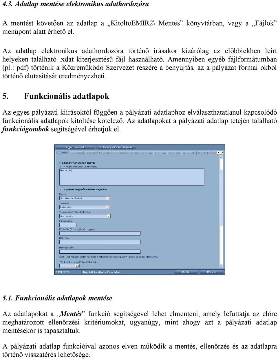 : pdf) történik a Közreműködő Szervezet részére a benyújtás, az a pályázat formai okból történő elutasítását eredményezheti. 5.