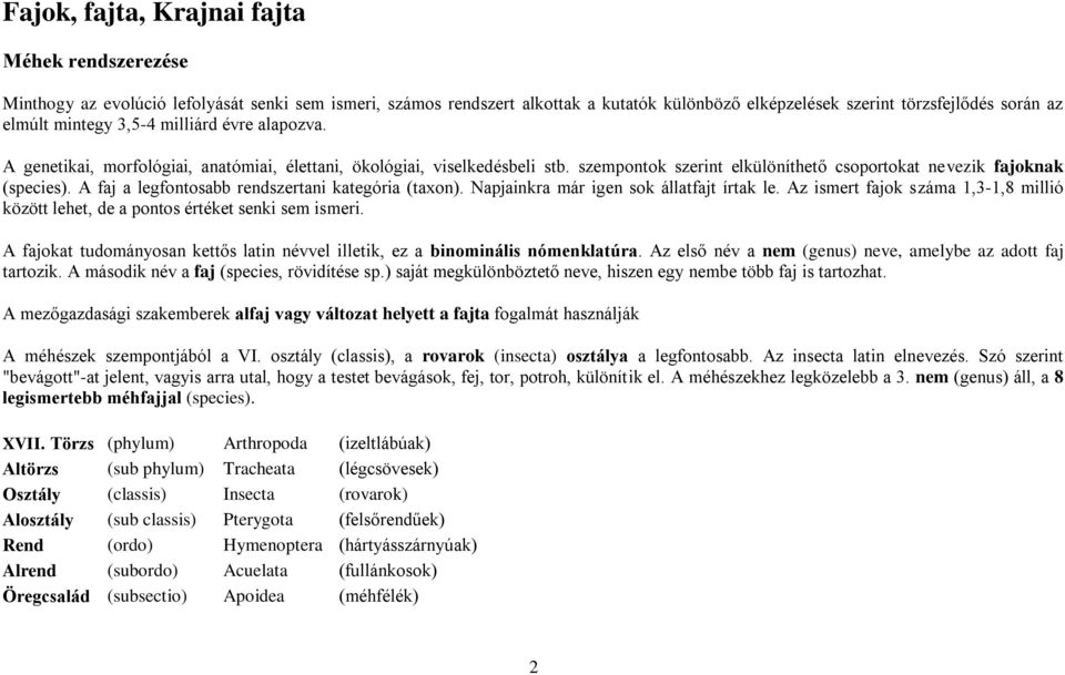 A faj a legfontosabb rendszertani kategória (taxon). Napjainkra már igen sok állatfajt írtak le. Az ismert fajok száma 1,3-1,8 millió között lehet, de a pontos értéket senki sem ismeri.