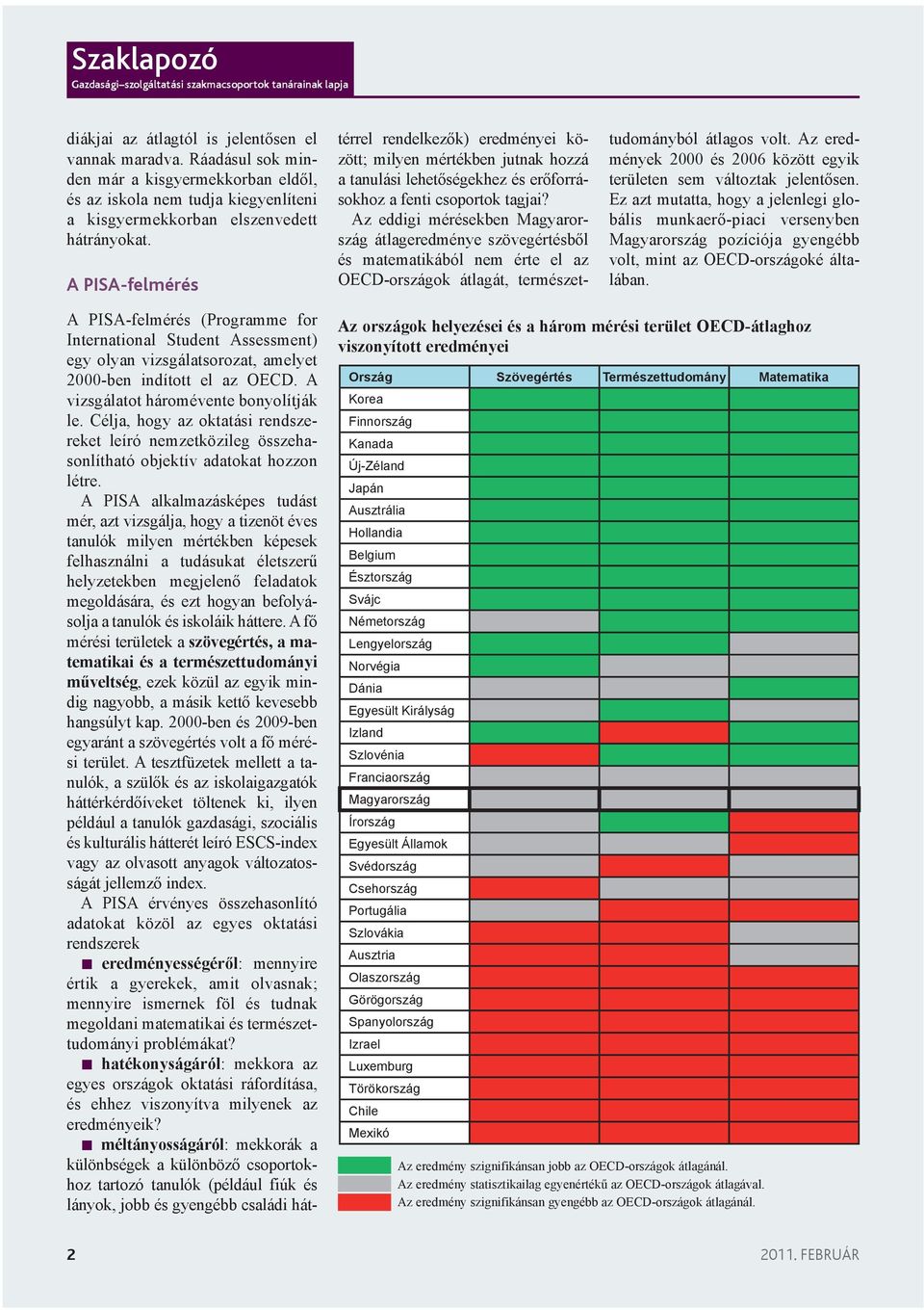 Célja, hogy az oktatási rendszereket leíró nemzetközileg összehasonlítható objektív adatokat hozzon létre.