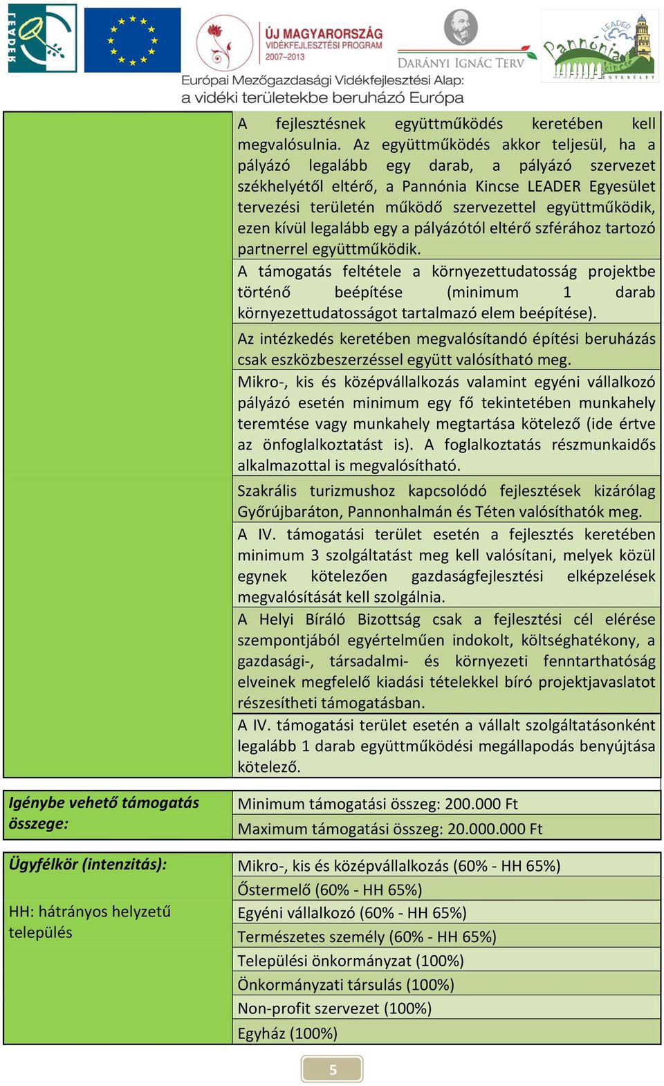 ezen kívül legalább egy a pályázótól eltérő szférához tartozó partnerrel együttműködik.