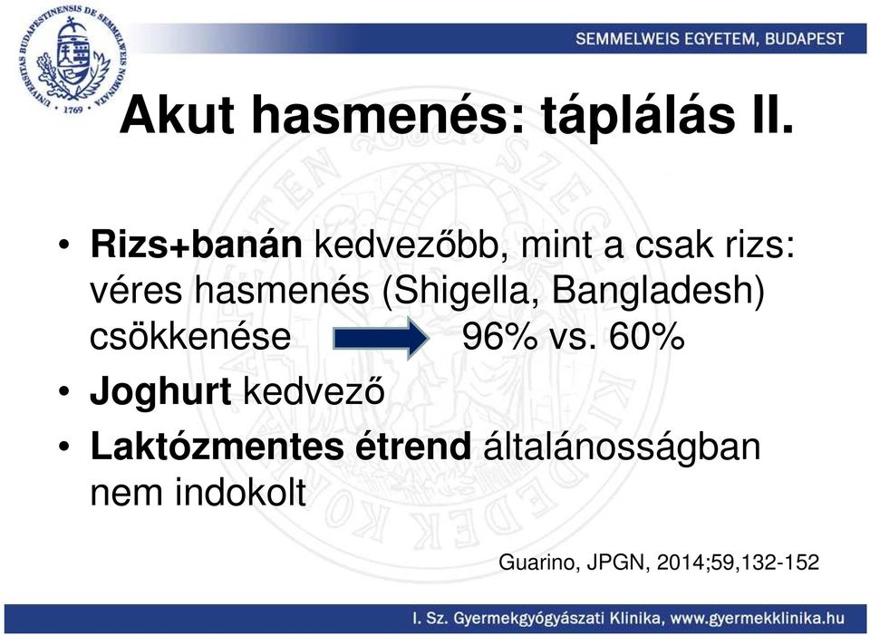 (Shigella, Bangladesh) csökkenése 96% vs.