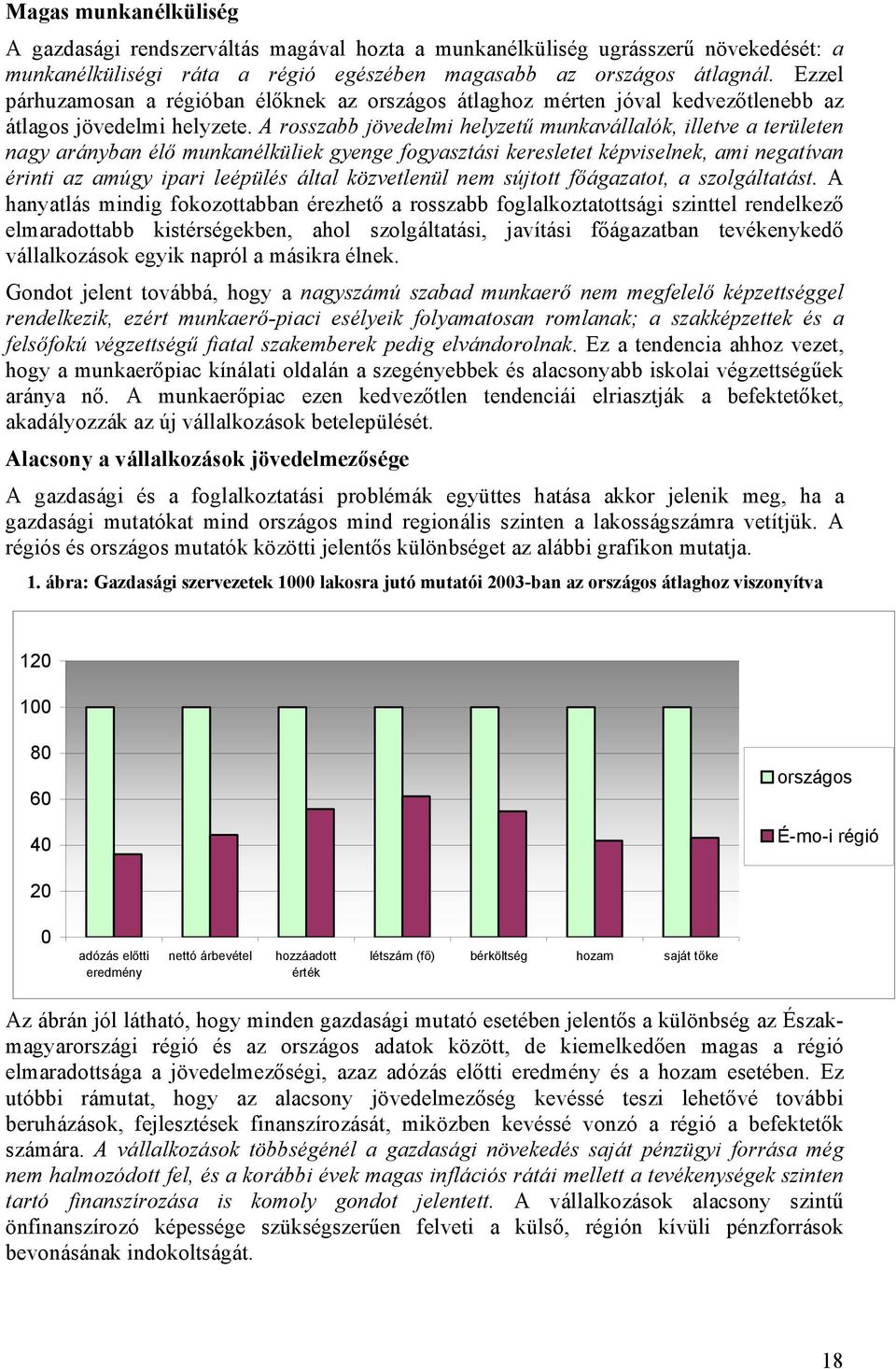 A rosszabb jövedelmi helyzetű munkavállalók, illetve a területen nagy arányban élő munkanélküliek gyenge fogyasztási keresletet képviselnek, ami negatívan érinti az amúgy ipari leépülés által