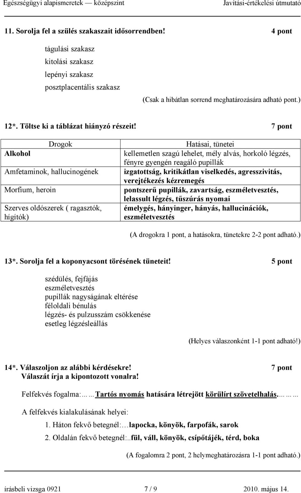 7 pont Alkohol Drogok Amfetaminok, hallucinogének Morfium, heroin Szerves oldószerek ( ragasztók, hígítók) Hatásai, tünetei kellemetlen szagú lehelet, mély alvás, horkoló légzés, fényre gyengén