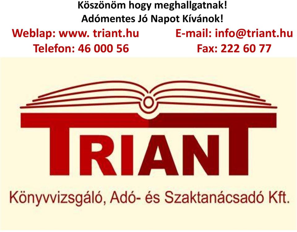 Weblap: www. triant.