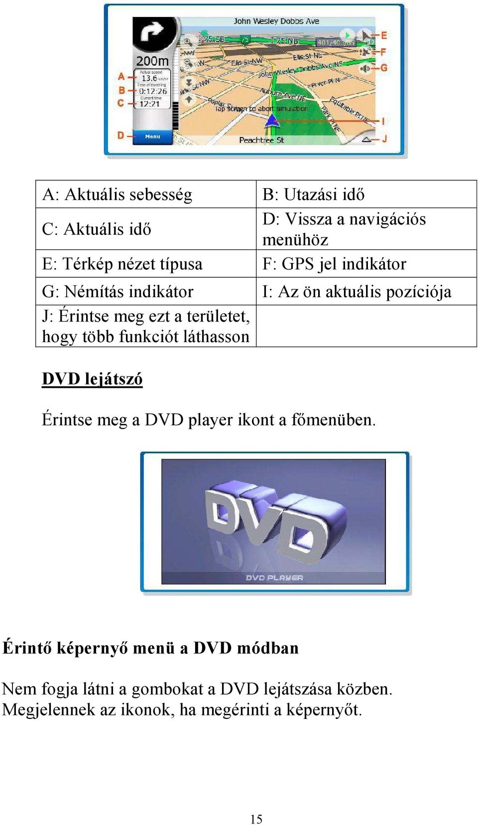 több funkciót láthasson DVD lejátszó Érintse meg a DVD player ikont a főmenüben.