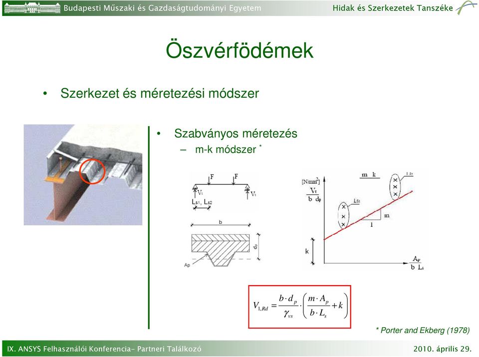 méretezés m-k módszer * V 1, Rd b d