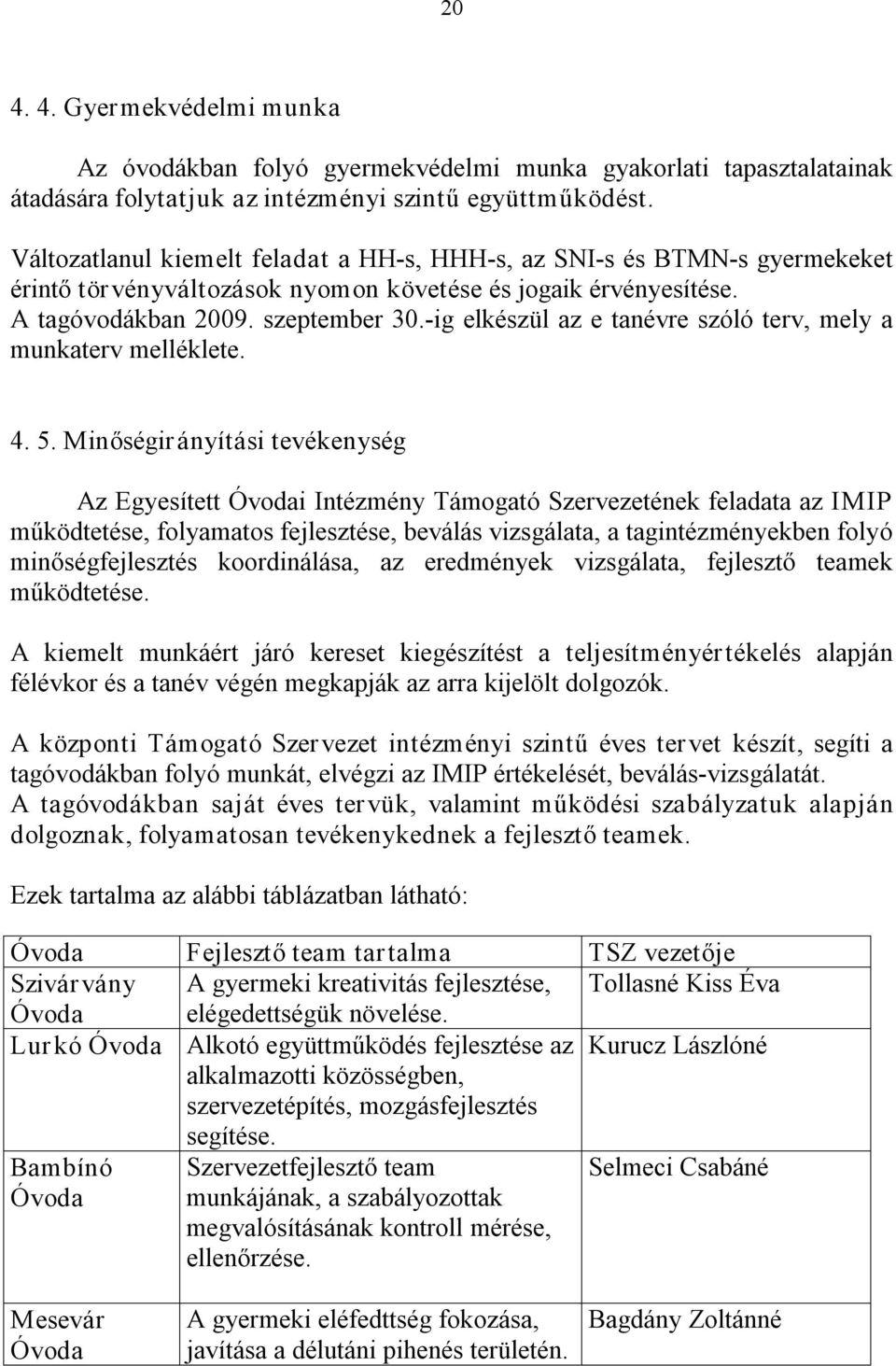 ig elkészül az e tanévre szóló terv, mely a munkaterv melléklete. 4. 5.