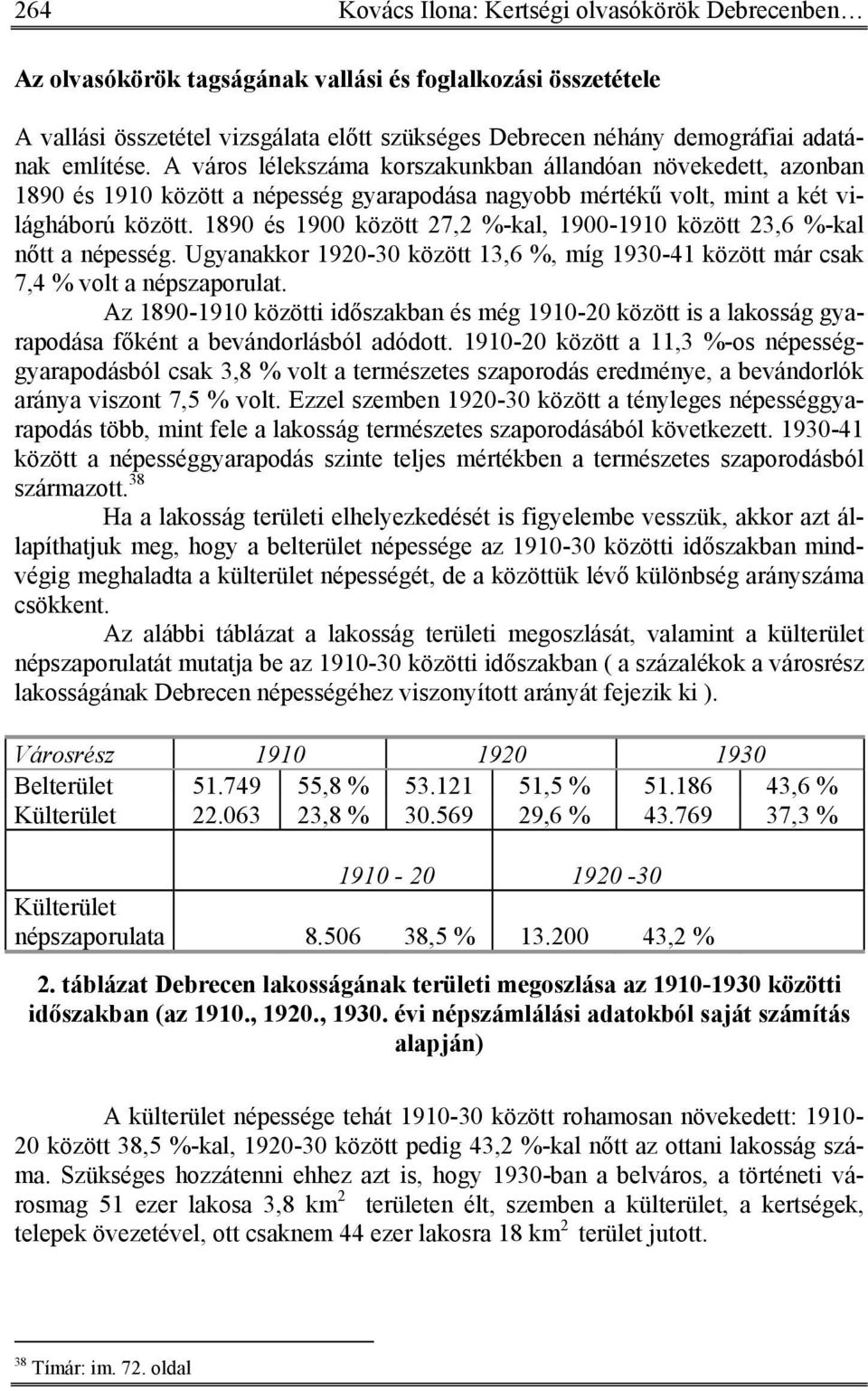 1890 és 1900 között 27,2 %-kal, 1900-1910 között 23,6 %-kal nőtt a népesség. Ugyanakkor 1920-30 között 13,6 %, míg 1930-41 között már csak 7,4 % volt a népszaporulat.