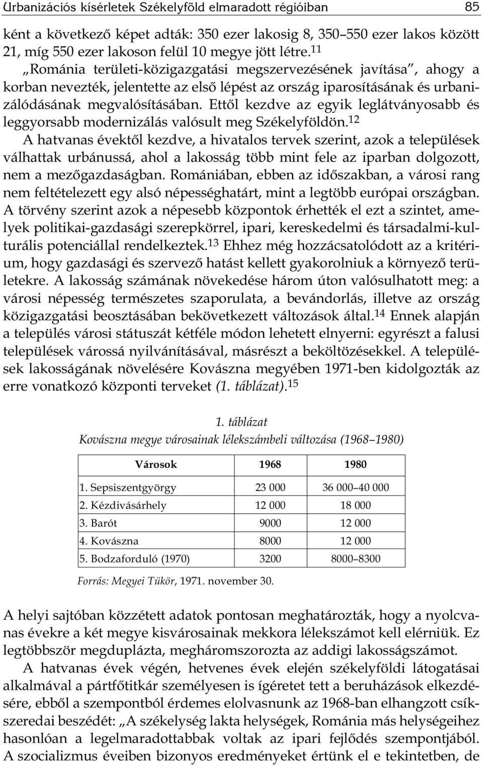 Ettől kezdve az egyik leglátványosabb és leggyorsabb modernizálás valósult meg Székelyföldön.