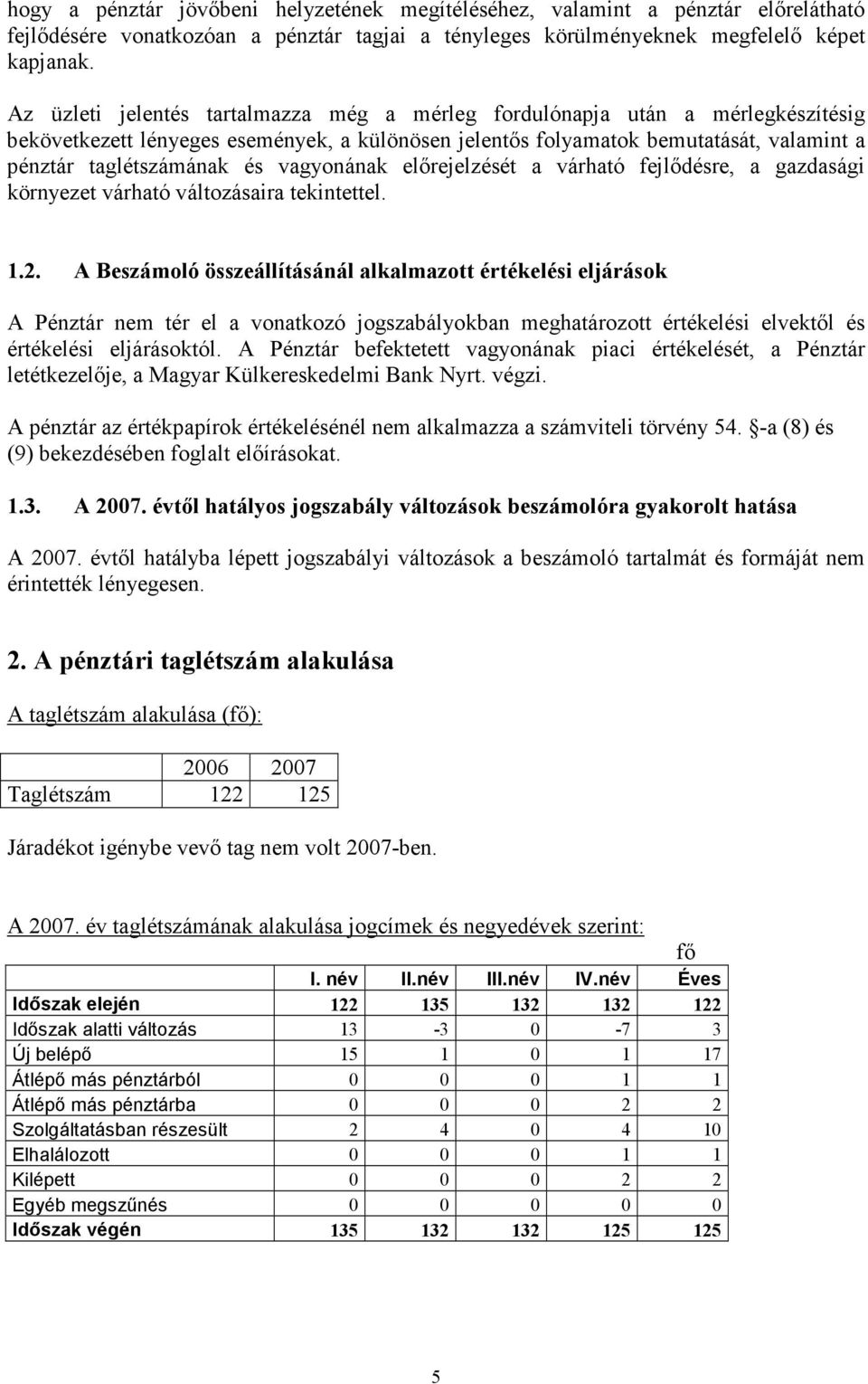 vagyonának előrejelzését a várható fejlődésre, a gazdasági környezet várható változásaira tekintettel. 1.2.