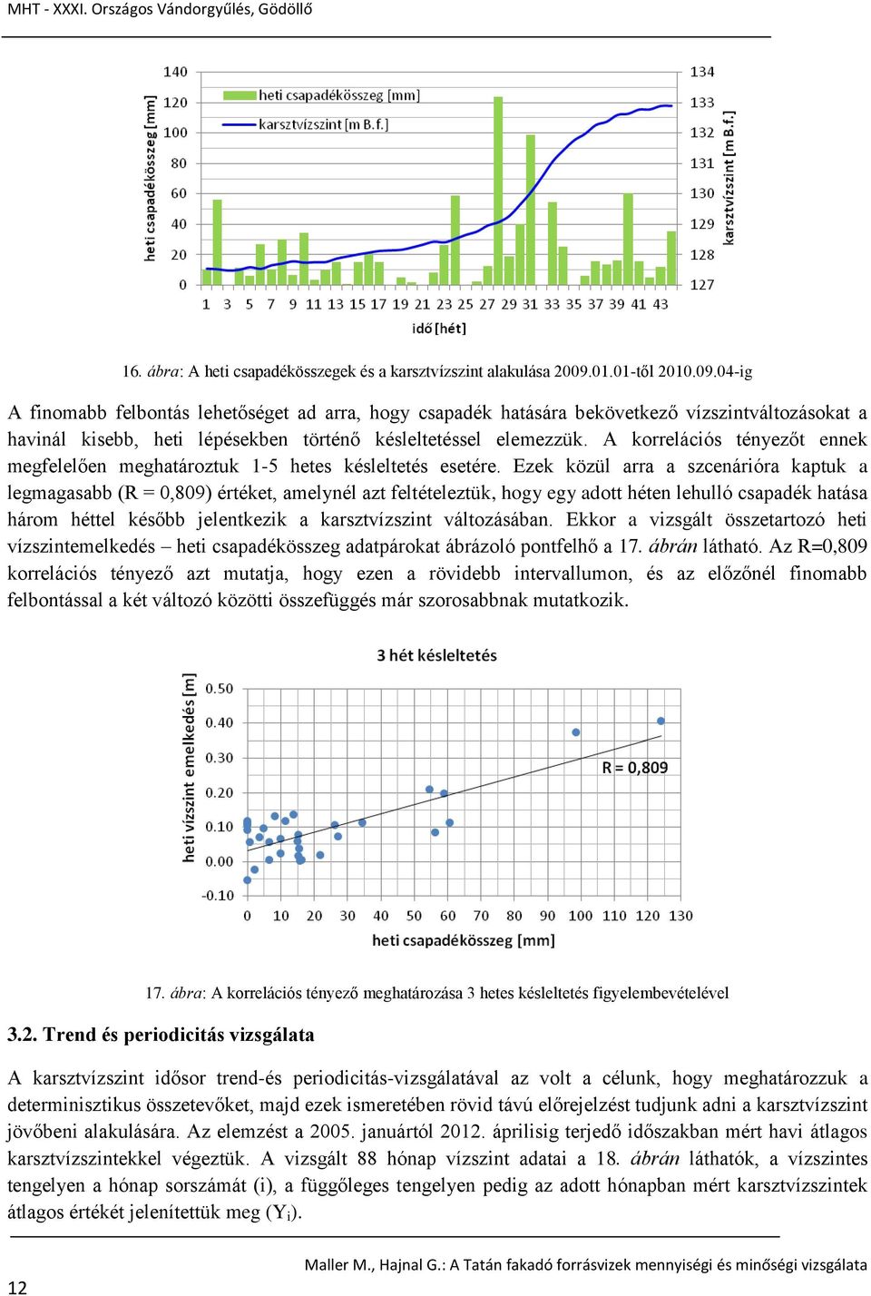 A korrelációs tényezőt ennek megfelelően meghatároztuk 1-5 hetes késleltetés esetére.