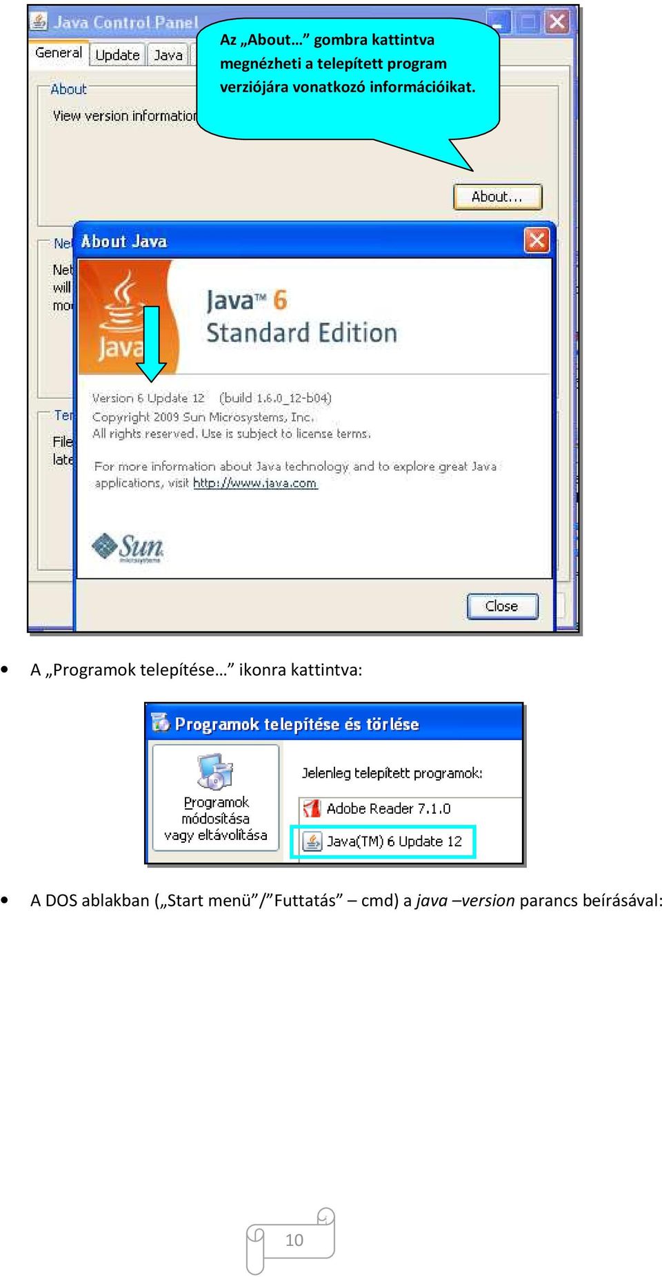 A Programok telepítése ikonra kattintva: A DOS