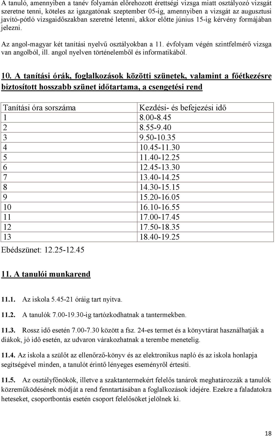 angol nyelven történelemből és informatikából. 10.