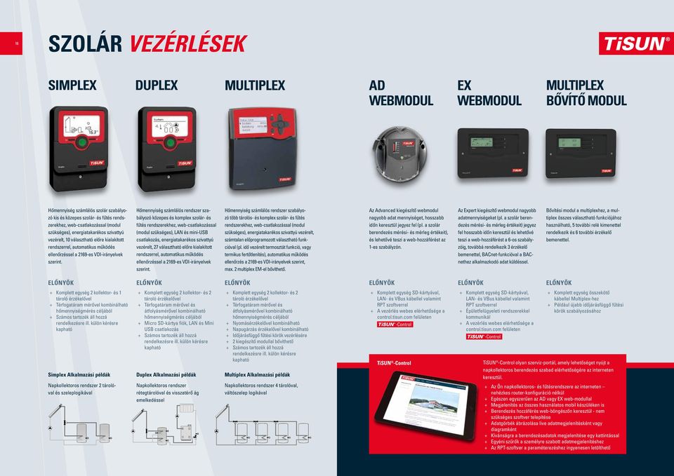 Hőmennyiség számlálós rendszer szabályozó közepes és komplex szolár- és fűtés rendszerekhez, web-csatlakozással (modul szükséges), LAN és mini-usb csatlakozás, energiatakarékos szivattyú vezérelt, 27