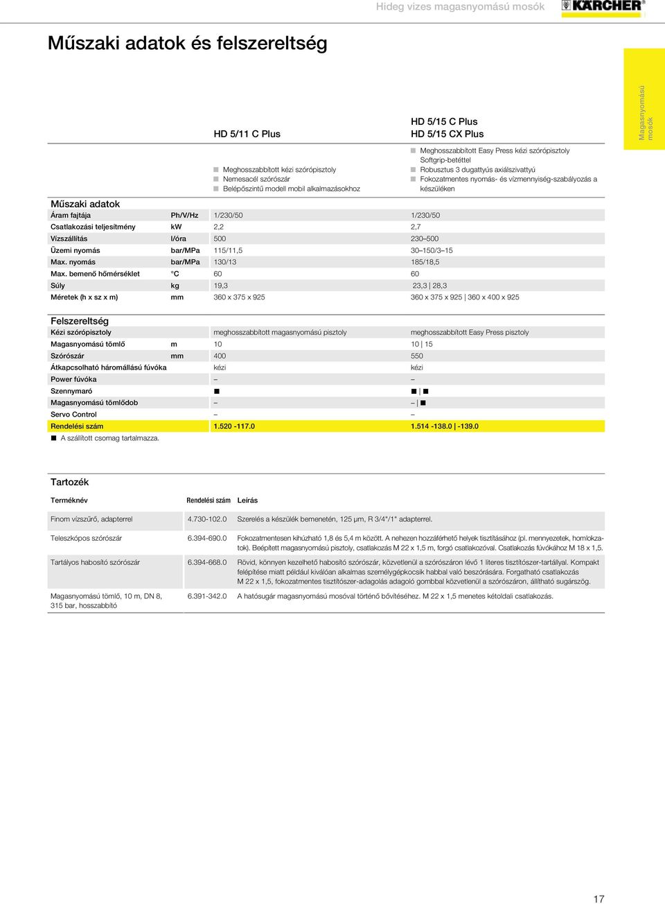 nyomás bar/mpa 130/13 185/18,5 Max.