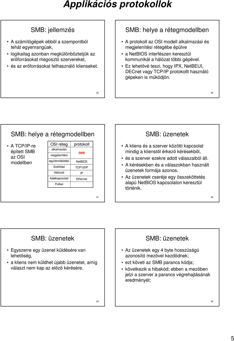 Ez lehetıvé teszi, hogy IPX, NetBEUI, DECnet vagy TCP/IP protokollt használó gépeken is mőködjön.