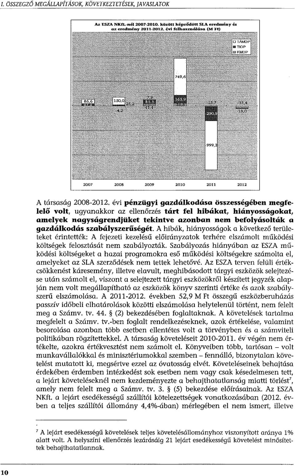 szabályszerűségét. A hibák, hiányosságak a következő területeket érintették: A fejezeti kezelésű előirányzatok terhére elszámolt működési költségek felosztását nem szabályozták.