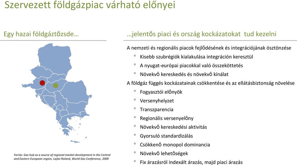 keresztül A nyugat-európai piacokkal való összeköttetés Növekvő kereskedés és növekvő kínálat A földgáz függés kockázatainak csökkentése és az ellátásbiztonság növelése Fogyasztói előnyök