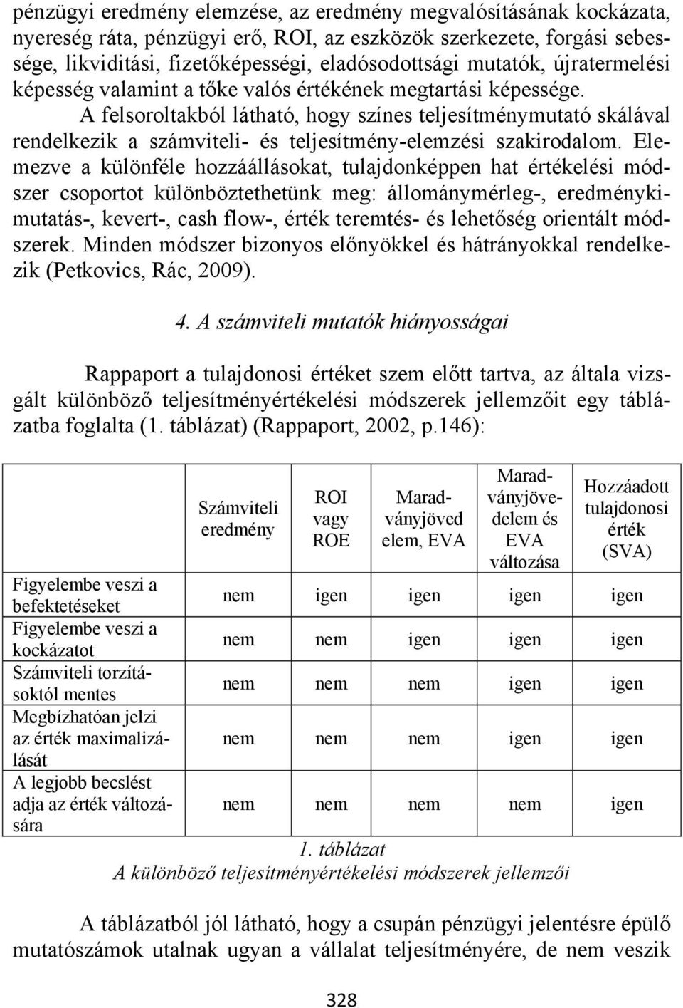 A felsoroltakból látható, hogy színes teljesítménymutató skálával rendelkezik a számviteli- és teljesítmény-elemzési szakirodalom.