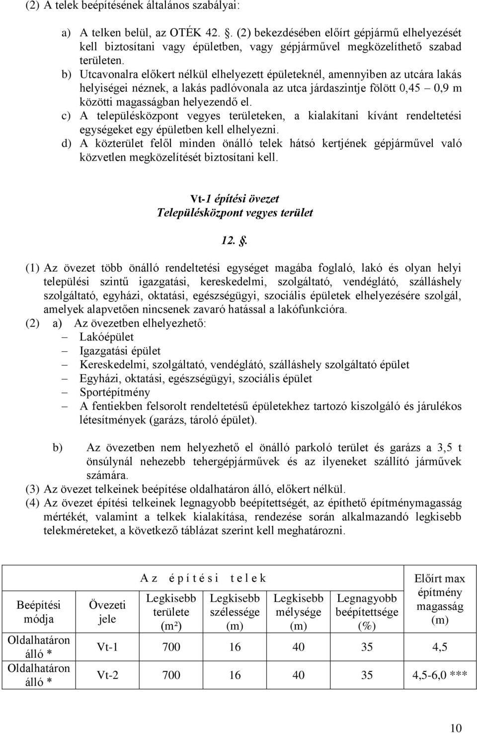 b) Utcavonalra előkert nélkül elhelyezett épületeknél, amennyiben az utcára lakás helyiségei néznek, a lakás padlóvonala az utca járdaszintje fölött 0,45 0,9 m közötti magasságban helyezendő el.