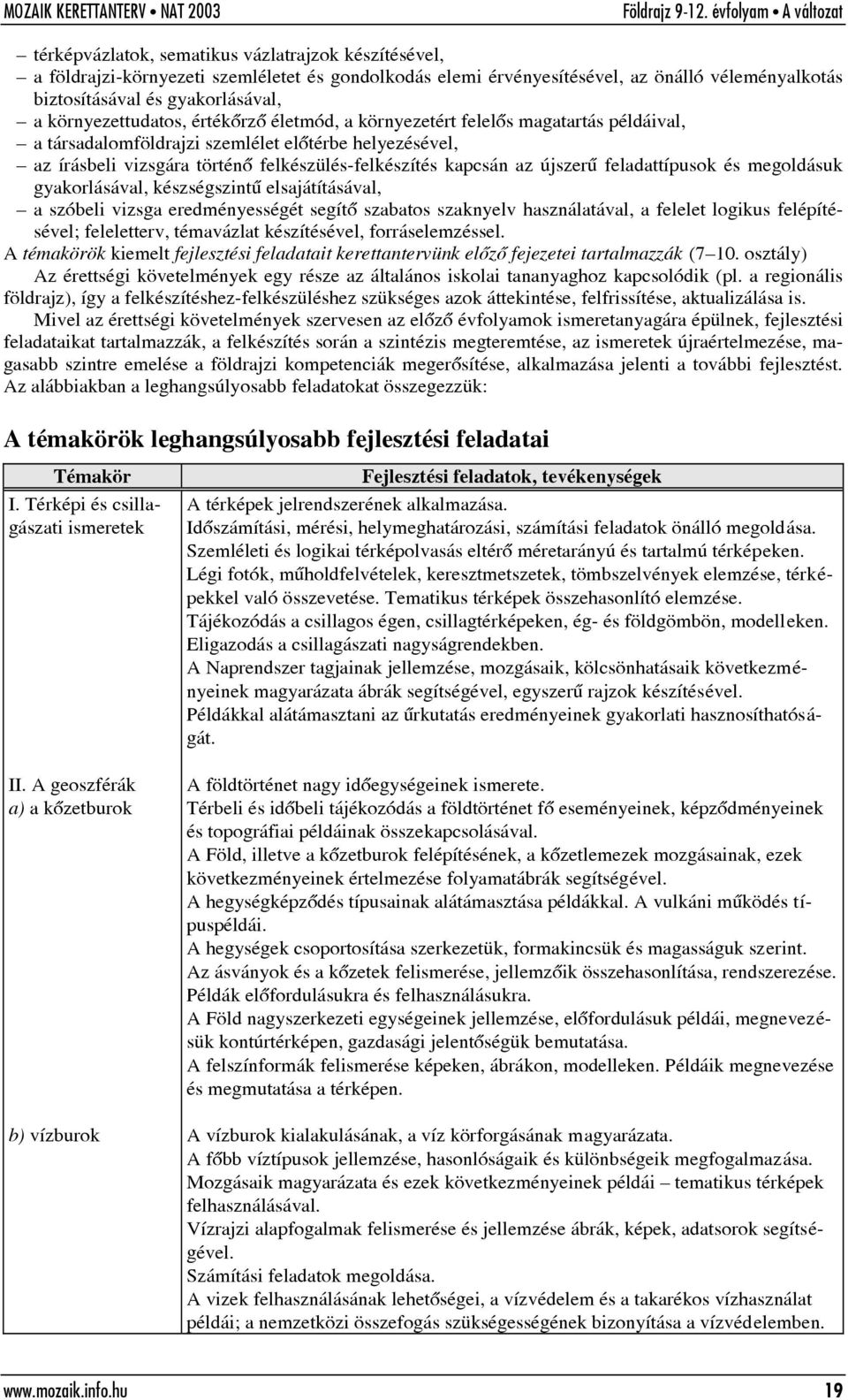 az újszerû feladattípusok és megoldásuk gyakorlásával, készségszintû elsajátításával, a szóbeli vizsga eredményességét segítõ szabatos szaknyelv használatával, a felelet logikus felépítésével;