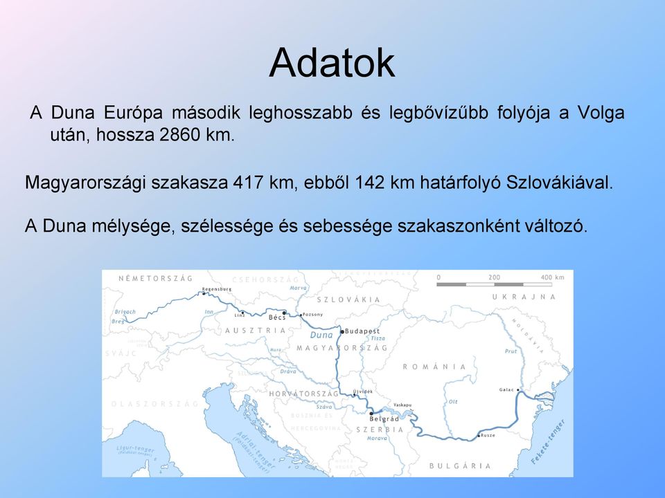 Magyarországi szakasza 417 km, ebből 142 km határfolyó