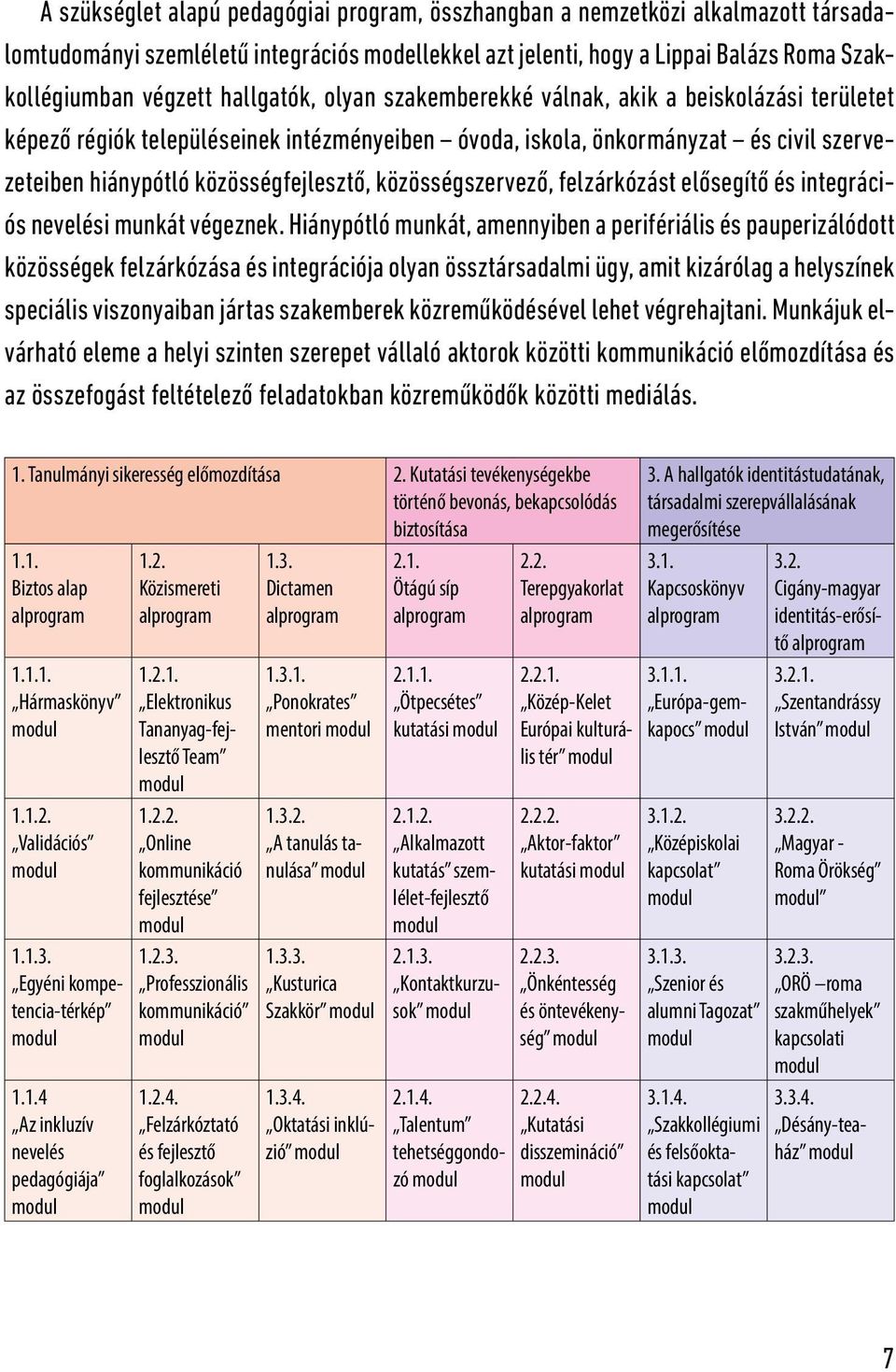 közösségszervező, felzárkózást elősegítő és integrációs nevelési munkát végeznek.