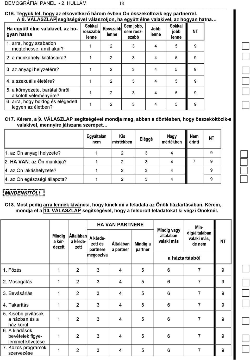 Sokkal rosszabb lenne Rosszabb lenne Sem jobb, sem roszszabb Jobb lenne Sokkal jobb lenne 2. a munkahelyi kilátásaira? 3. az anyagi helyzetére? 4. a szexuális életére? 5.