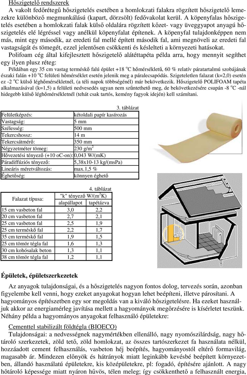 A köpenyfal tulajdonképpen nem más, mint egy második, az eredeti fal mellé épített második fal, ami megnöveli az eredeti fal vastagságát és tömegét, ezzel jelentısen csökkenti és késlelteti a